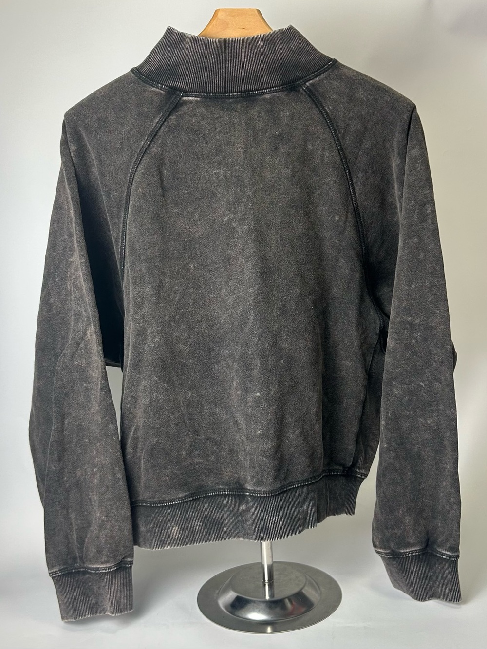 women's  Charcoal Half-Zip Pullover Sweater - Picture 6 of 9